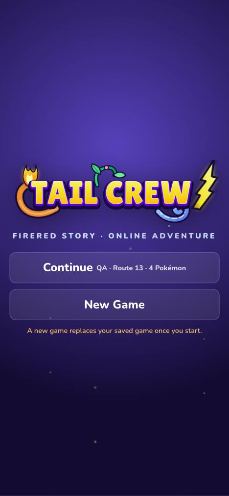 Title screen on a phone